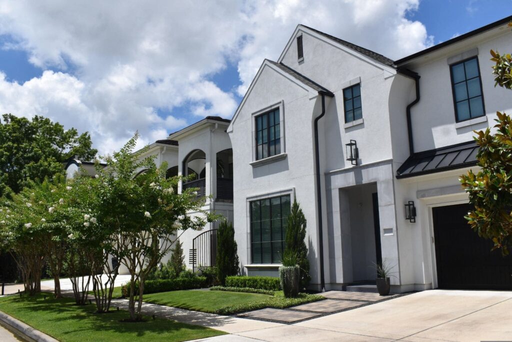 luxury houses in quiet neighborhood